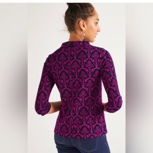 Boden Victoria Jaquard Top Size 8
